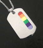 Rainbow Chrome Tag Necklace