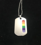 Rainbow Chrome Tag Necklace
